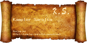 Kampler Sarolta névjegykártya